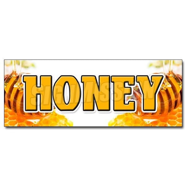 Signmission HONEY DECAL sticker fresh bee hive clover honeycomb blossom wildflower, D-12 Honey D-12 Honey - main